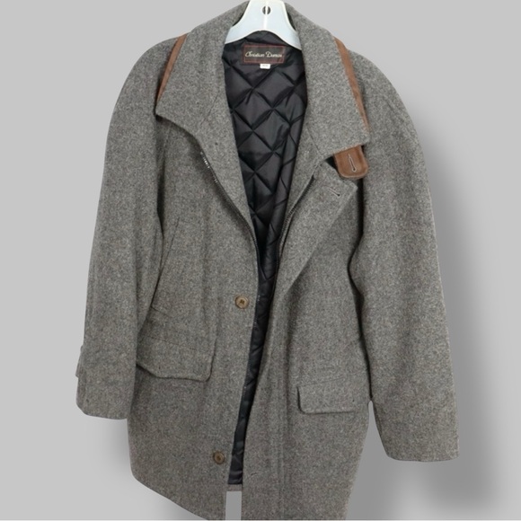 Dior Other - Christian Dumas Gray Pea Coat with Brown Accents